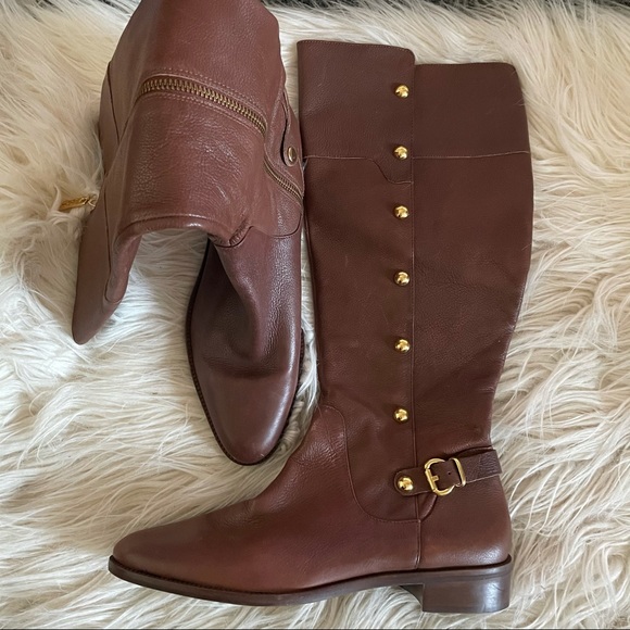 Michael Kors Leather Boots Sz 9 - Picture 1 of 7